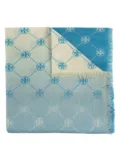 Tory Burch T Monogram scarf - 400 BLUE/WHITE