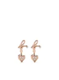 agnès b. crystal-heart earring - Pink