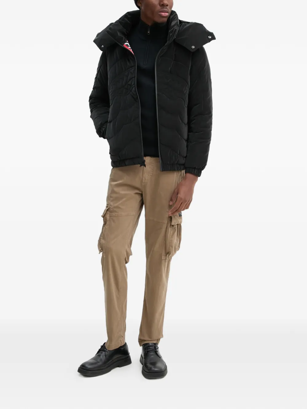  Sprayground Quilted Hooded Jacket - Black 