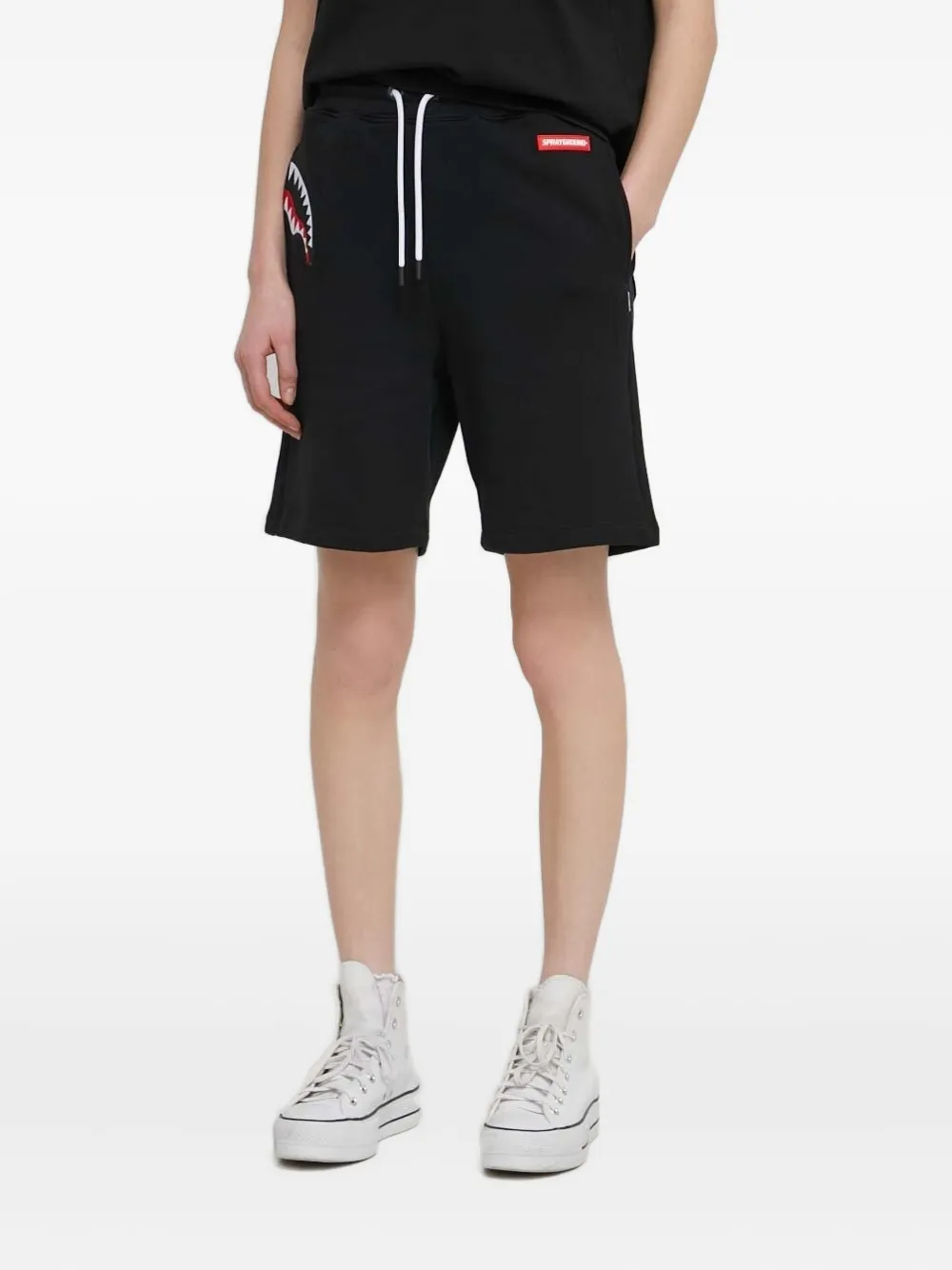 Sprayground Shark-patch Drawstring Shorts In Blue