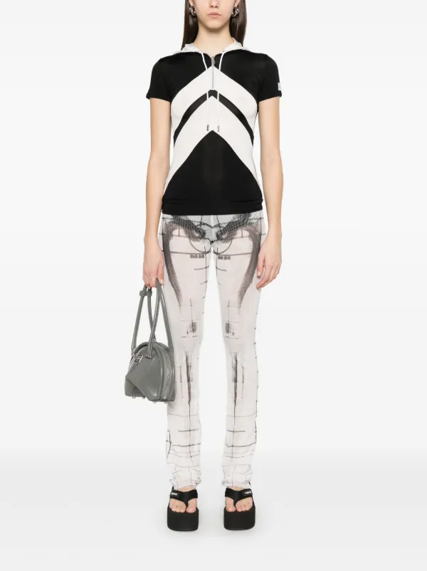 Jean Paul Gaultier chevron-patterned Hooded T-shirt | Black