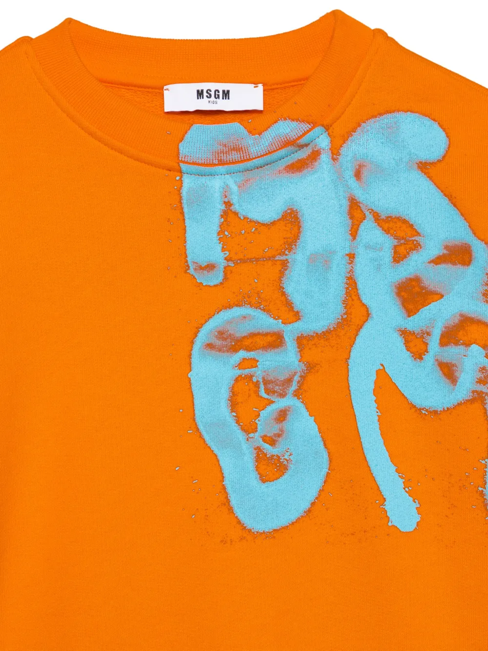MSGM Kids Sweater met logoprint Oranje