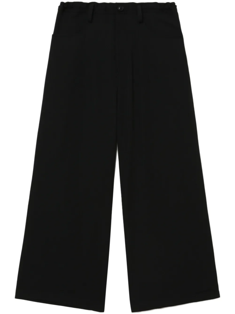Y's Wide-leg Cropped Trousers In Black