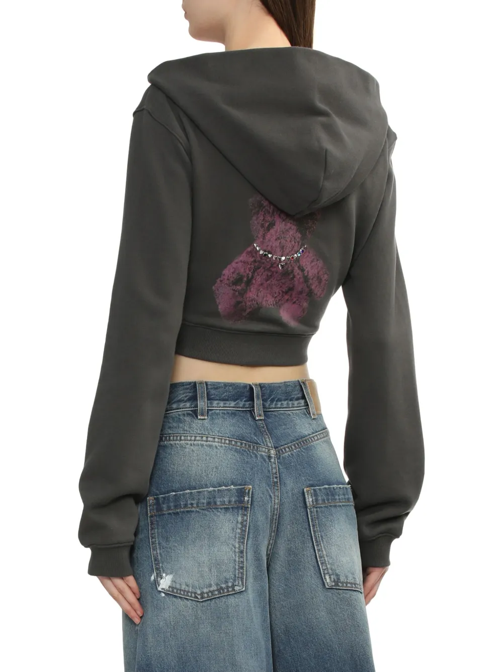 We11done Hoodie met print Grijs