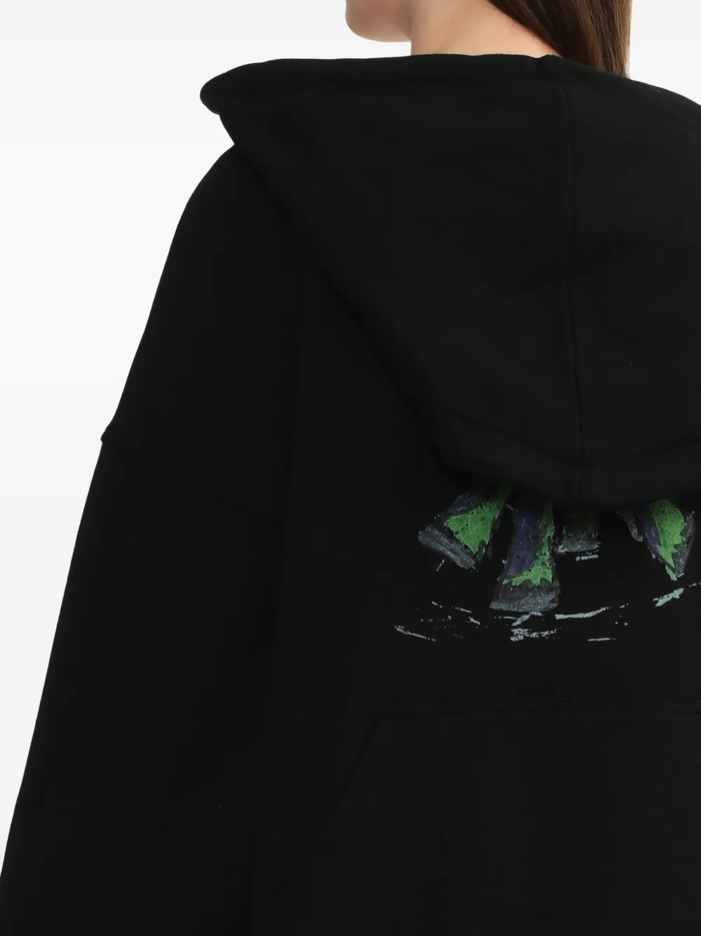 We11done Hoodie met rits Zwart