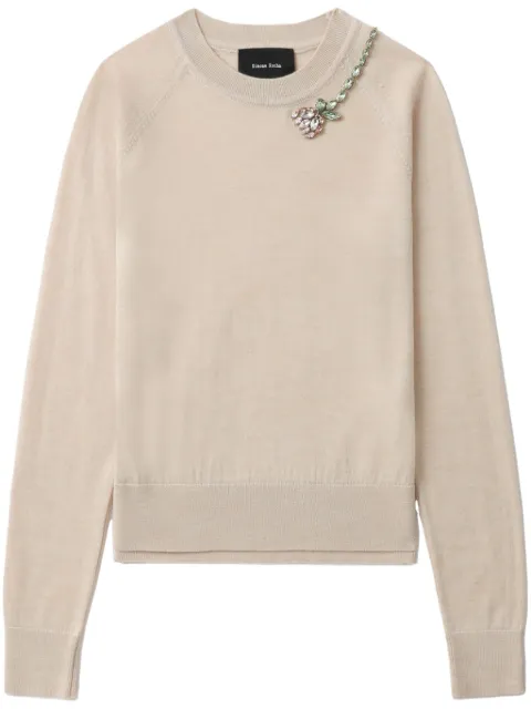 Simone Rocha Embellished Flower jumper