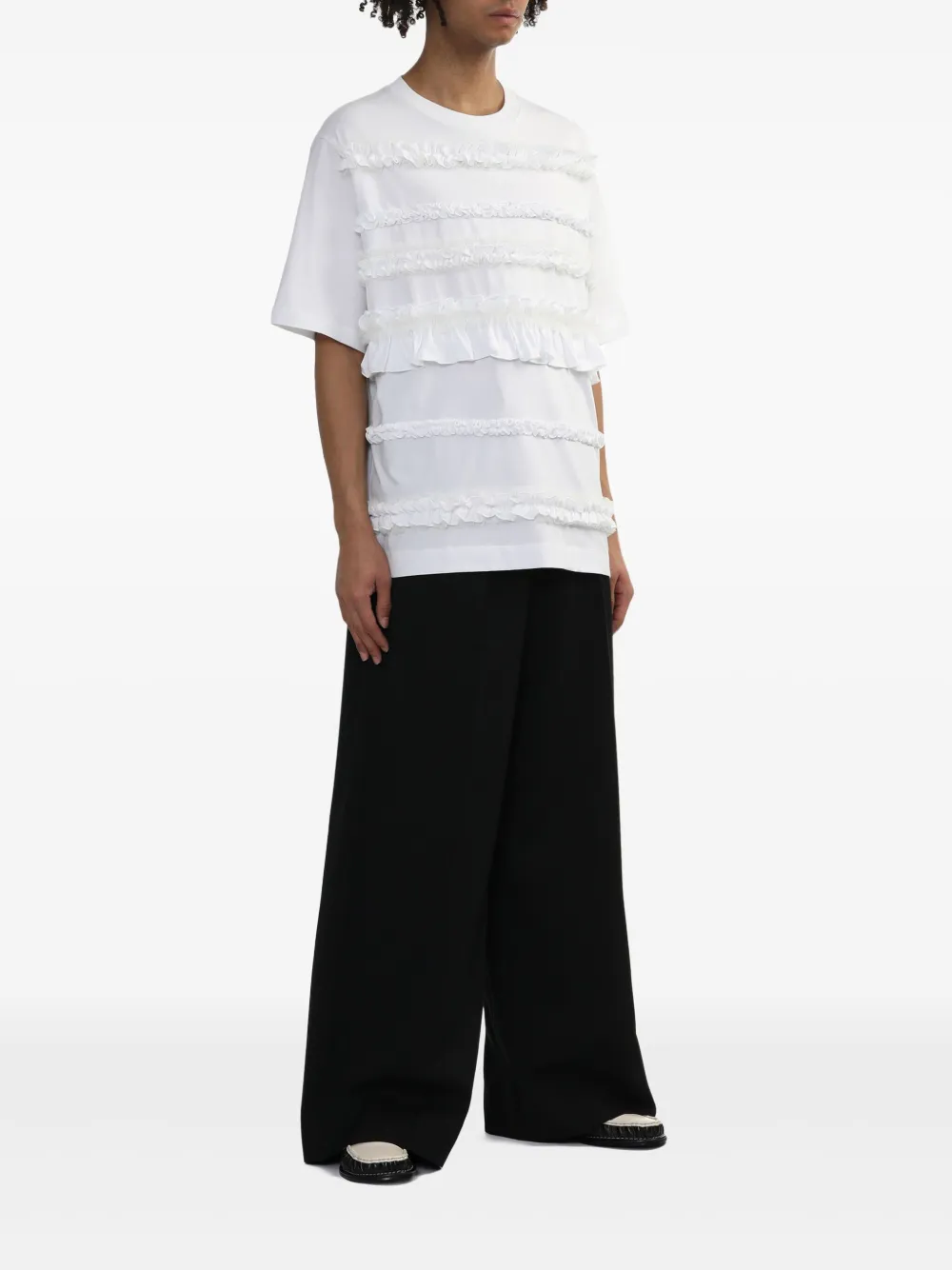 Simone Rocha ruffle-detailing T-shirt - Wit