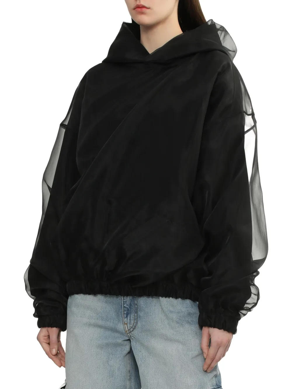 We11done Gelaagde hoodie Zwart