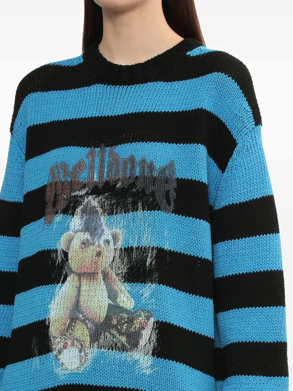 We11done Punk Teddy trui Blauw