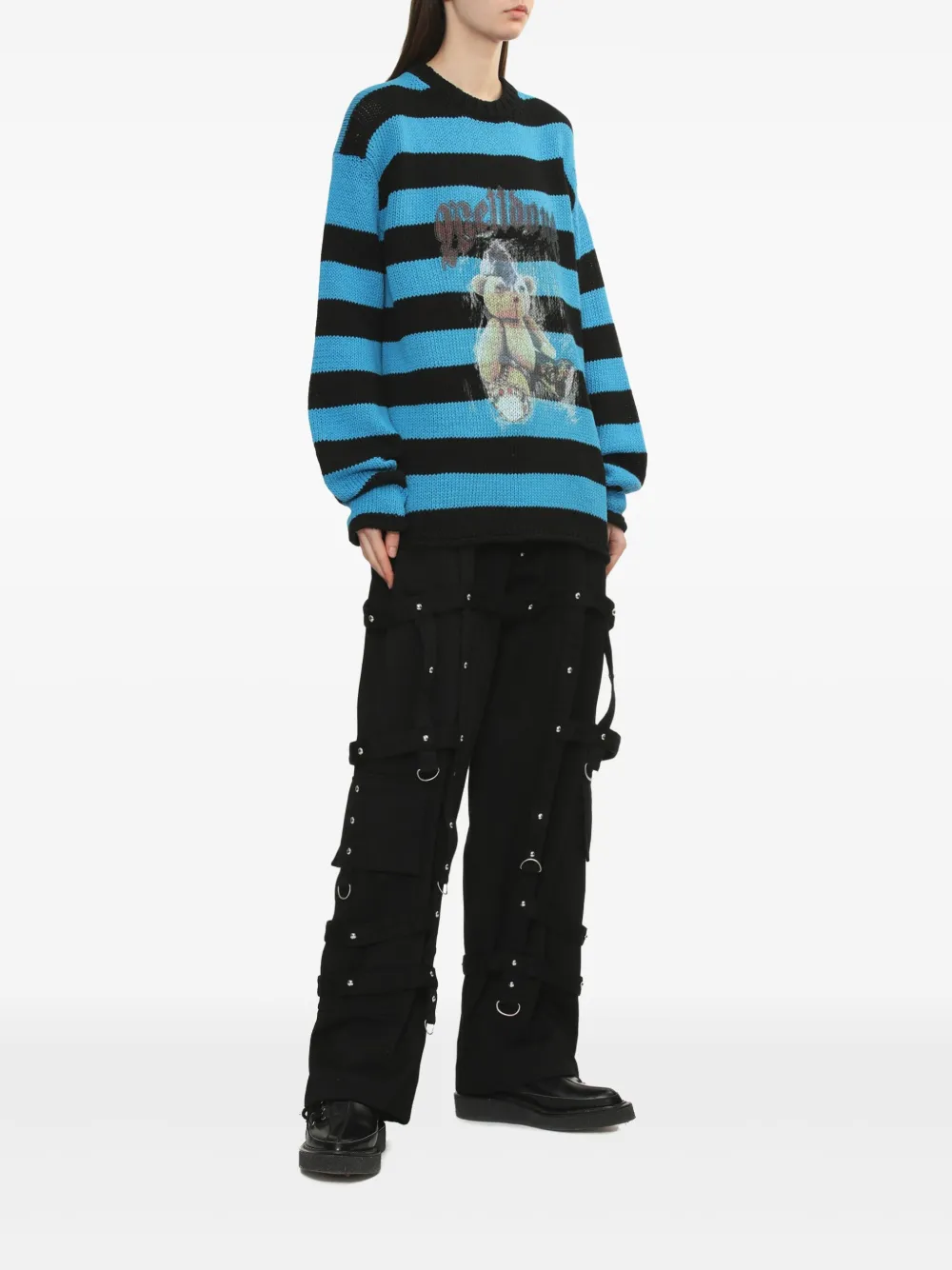 We11done Punk Teddy trui Blauw
