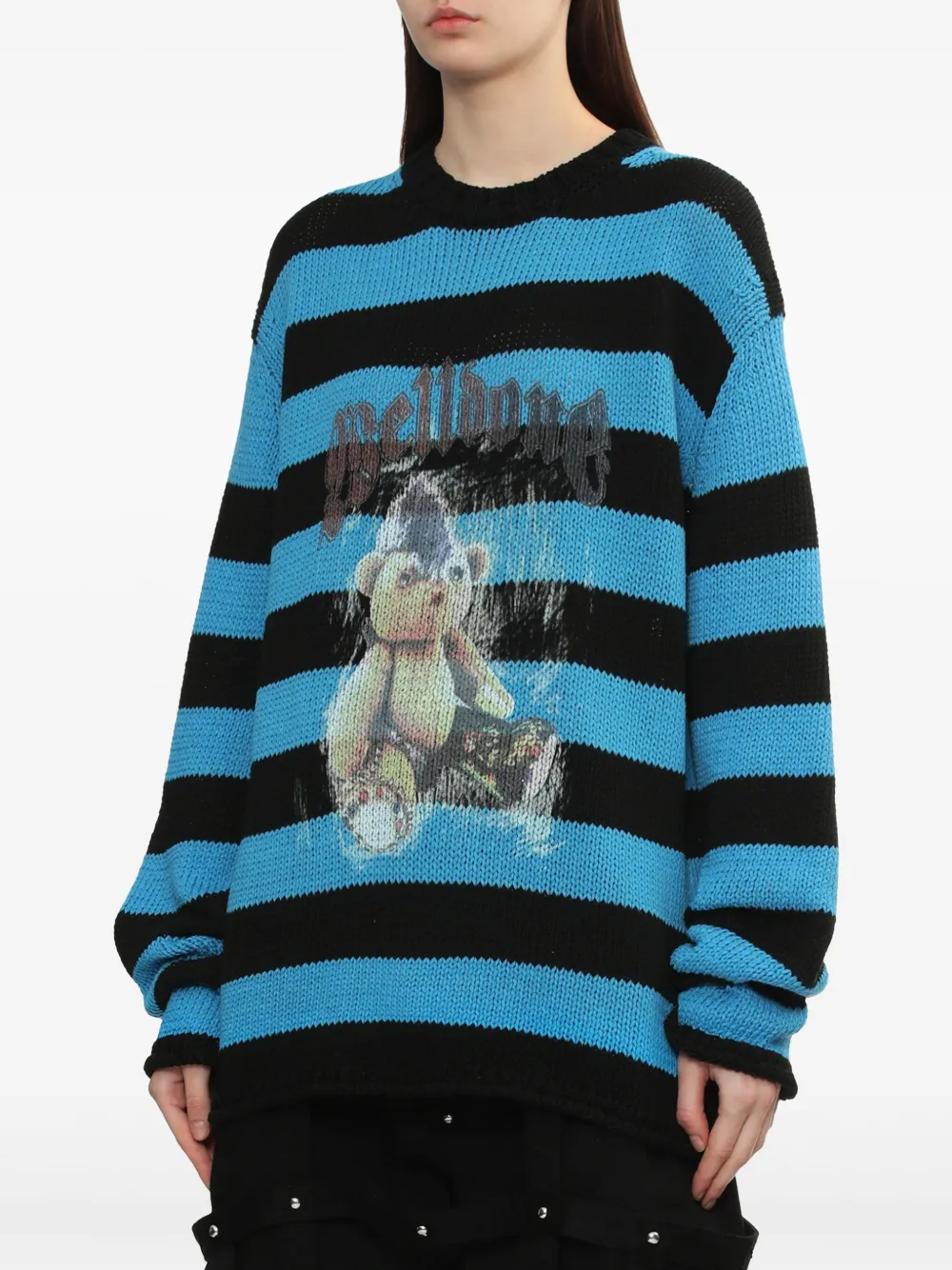 We11done Punk Teddy trui Blauw