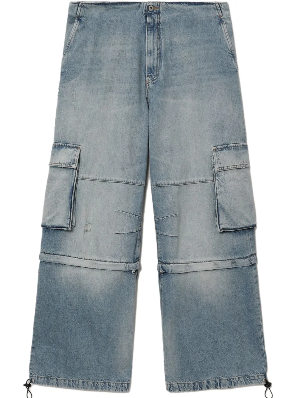 We11 Done Cargo Jeans In Blue
