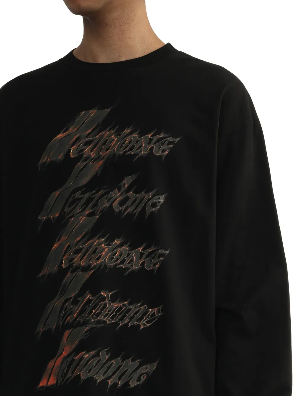 We11done T-shirt met print Zwart