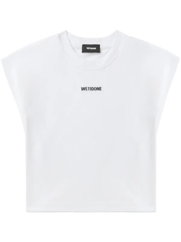 【関税込み】We11done ホワイト ロゴプリント Tシャツ We11done logo-print T-shirt | White | FARFETCH BH