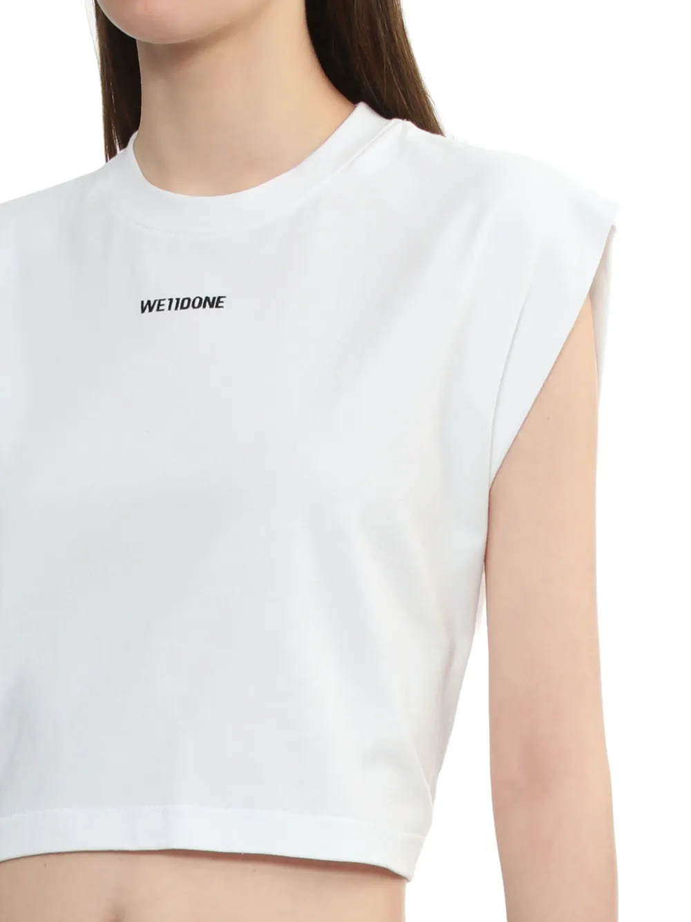We11done T-shirt met logoprint Wit