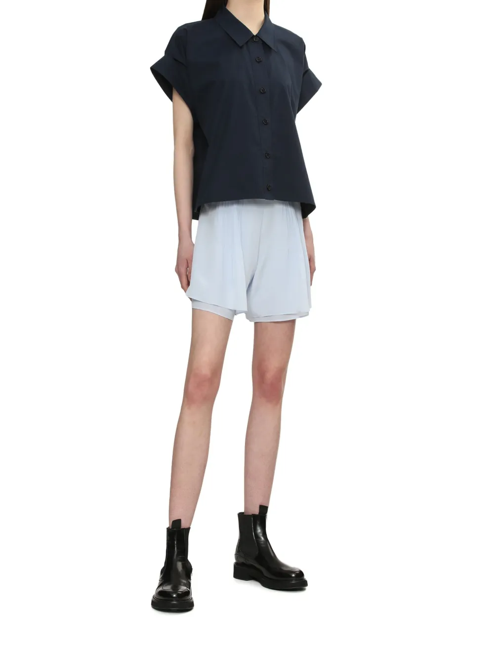 Low Classic Silk Shorts In Blue