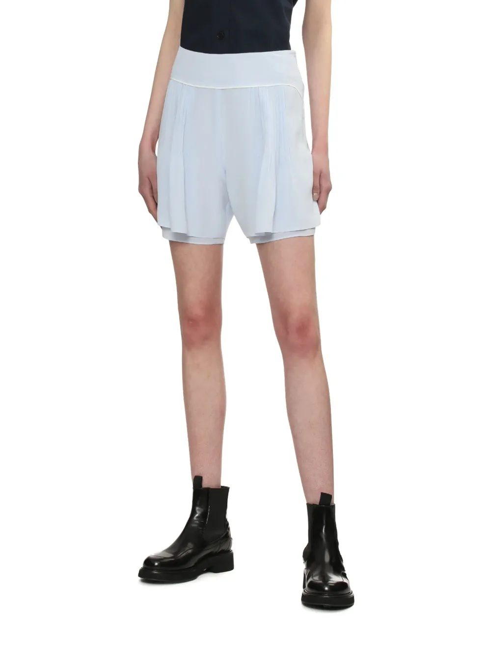 Low Classic Silk Shorts In Blue