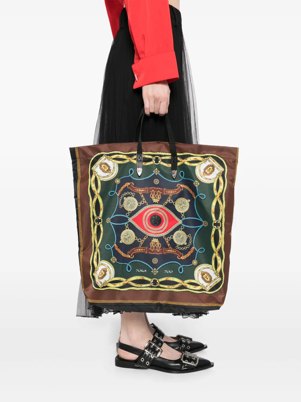 Toga Shopper met print - Groen