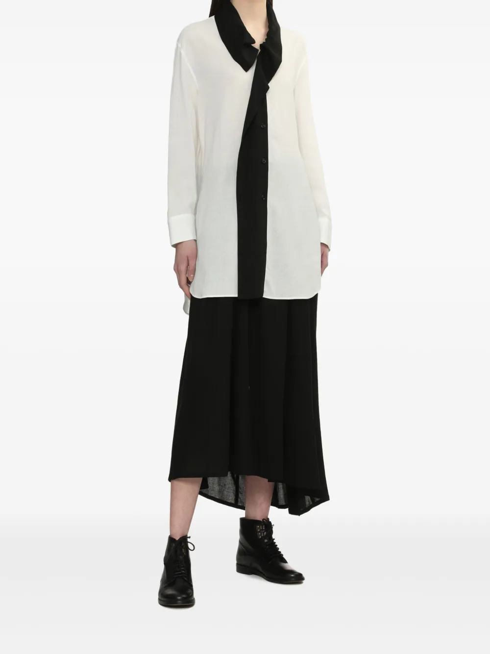 Y's asymmetric skirt - Zwart