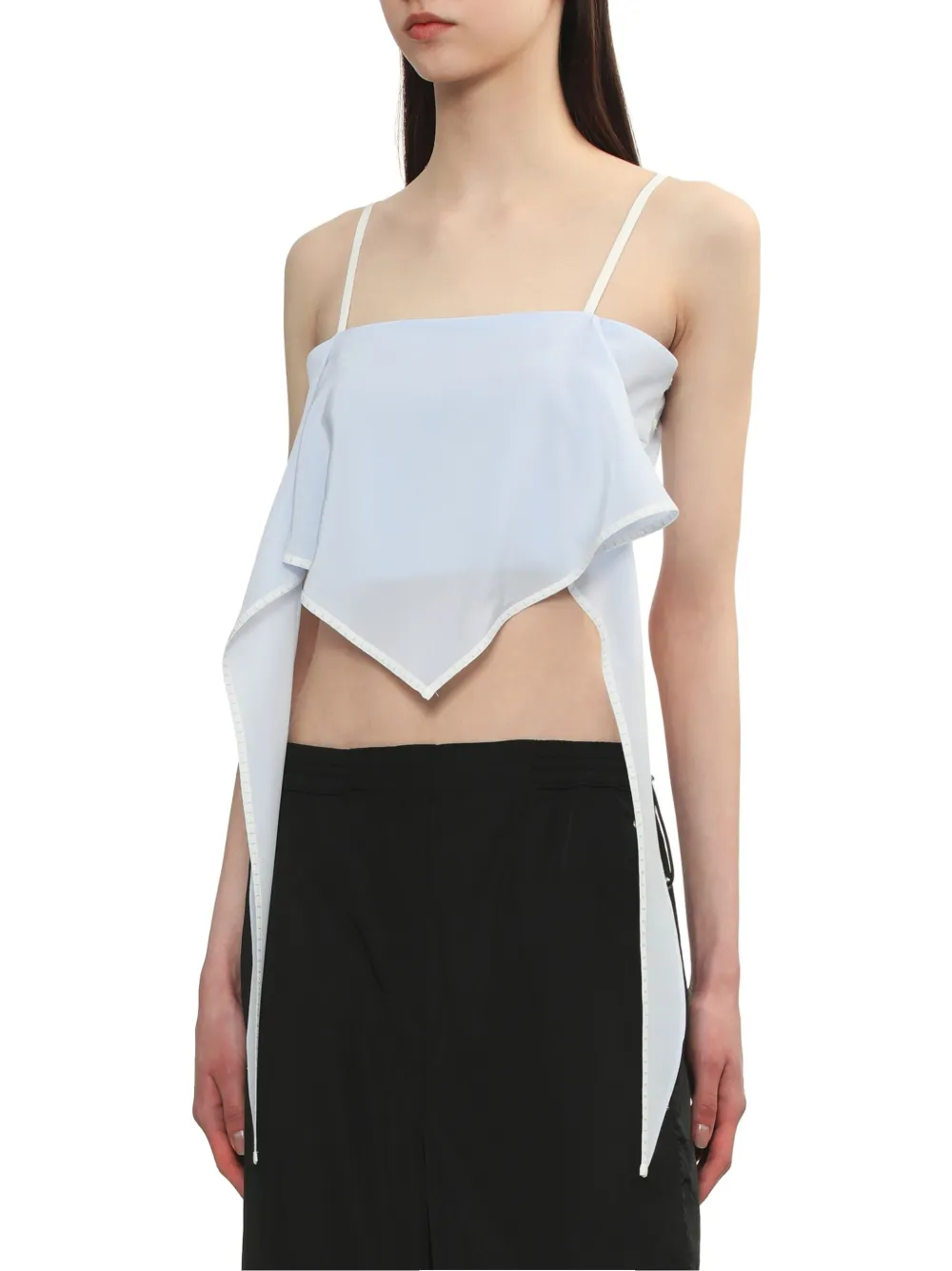 Low Classic Zijden top Blauw