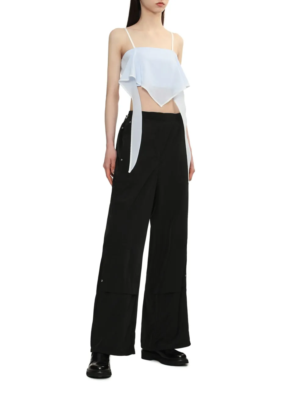 Low Classic Zijden top Blauw