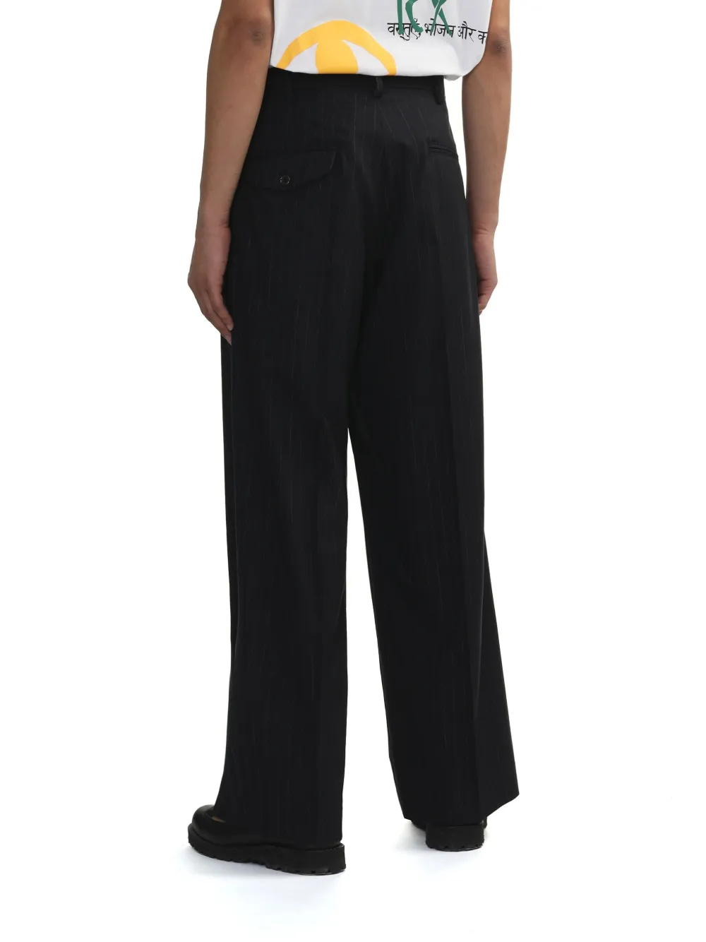 Khoki Pinstripe Straight-leg Trousers In Blue