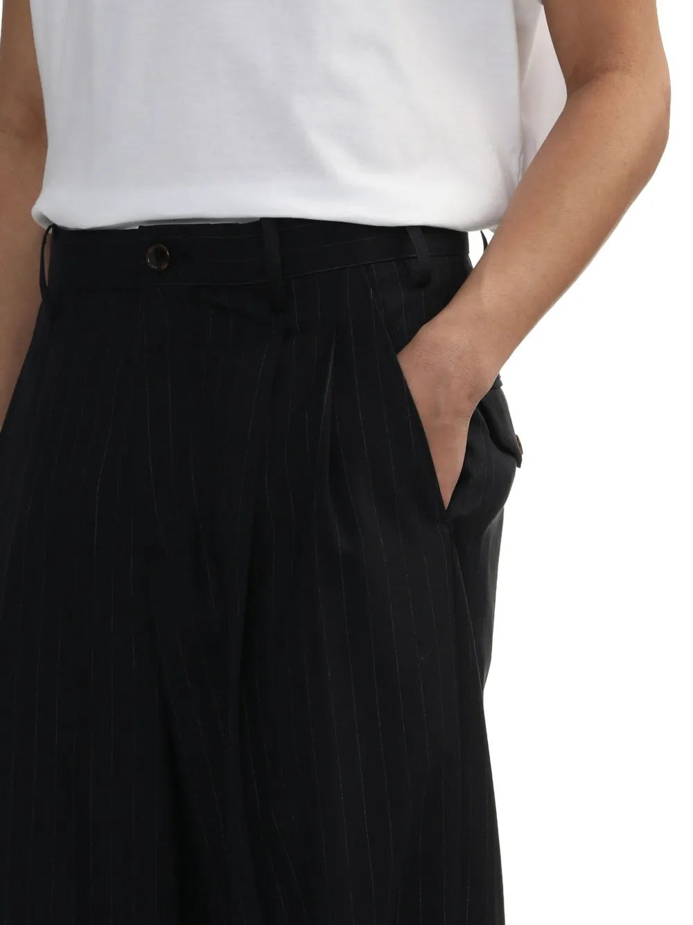 Khoki Pinstripe Straight-leg Trousers In Blue