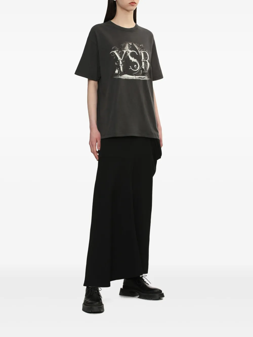 Y's T-shirt met grafische print - Grijs