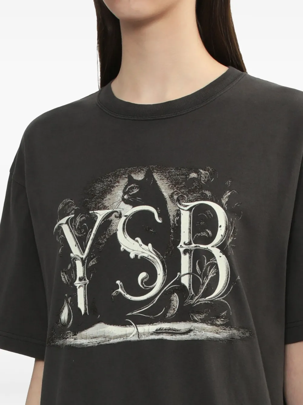 Y's T-shirt met grafische print Grijs