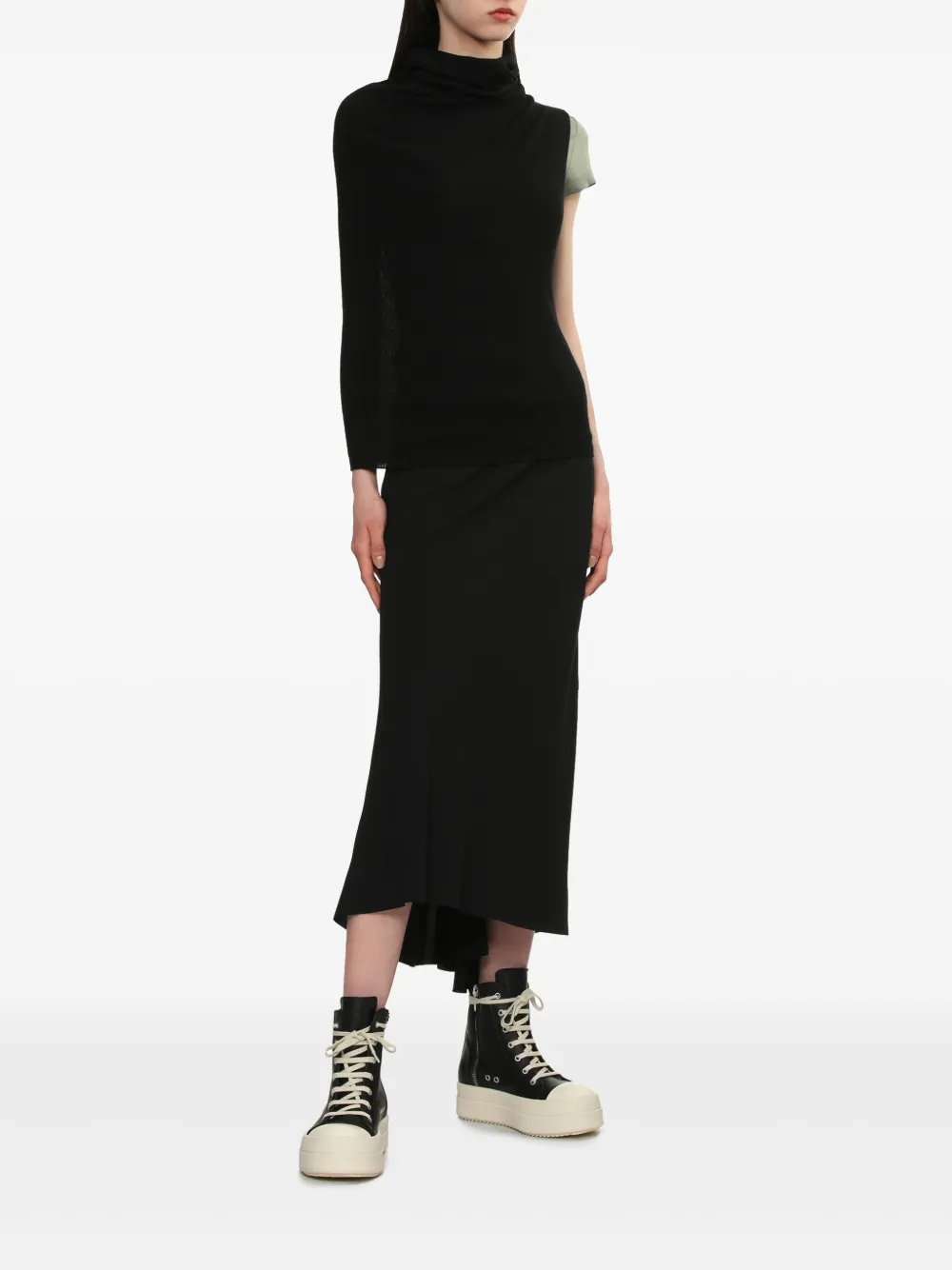 Rick Owens asymmetric jumper - Zwart