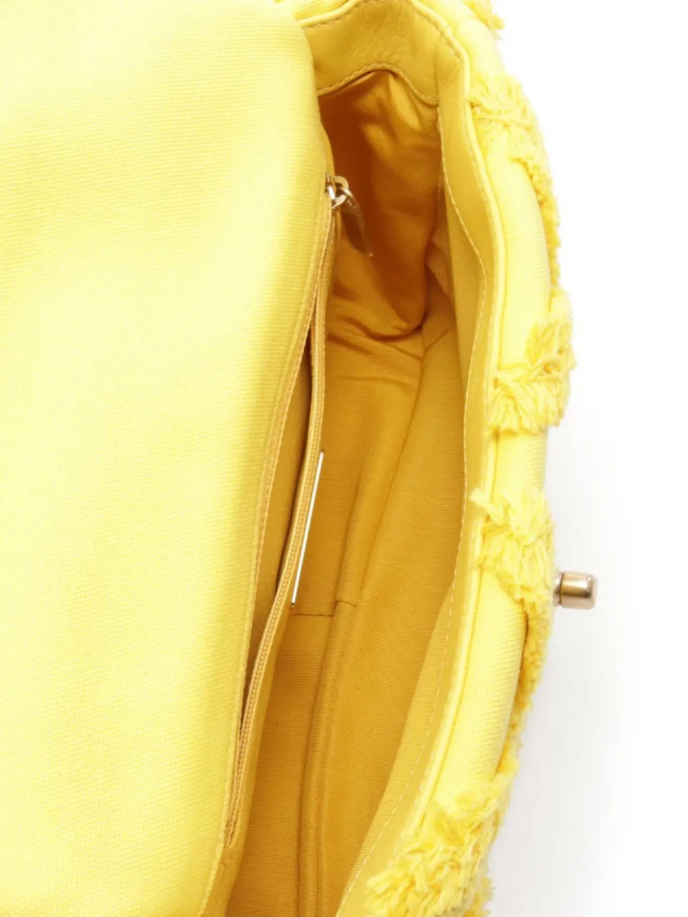 Pre-owned Chanel X 2020-2021s Medium 19 Canvas Flap Shoulder Bag In Yellow