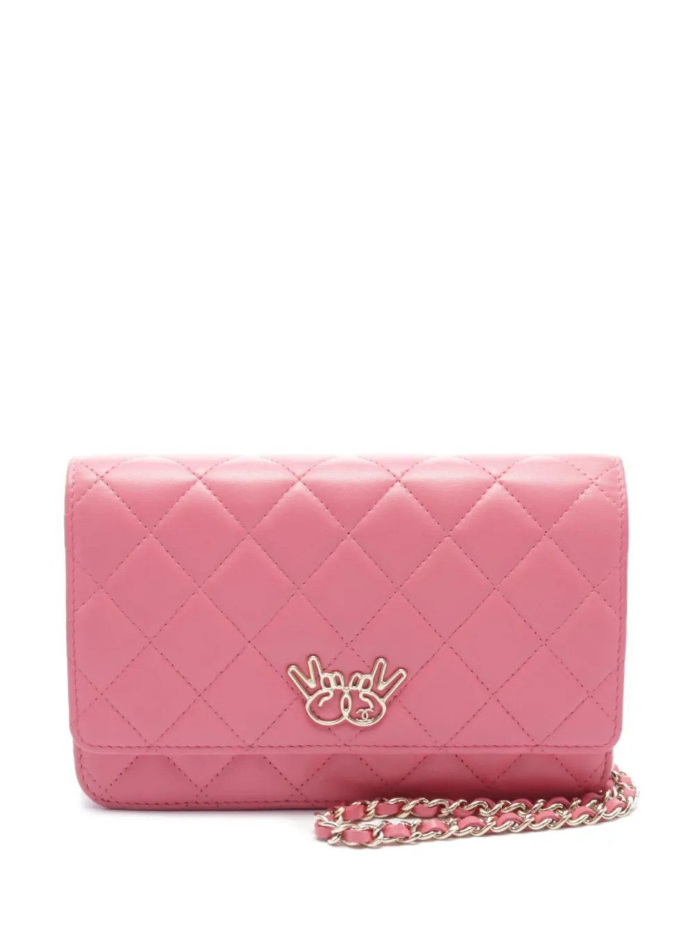 CHANEL Pre-Owned 2016-2017 キルティング チェーンウォレット - ピンク CHANEL Pre-Owned 2016-2017 キルティング チェーンウォレット - ピンク
