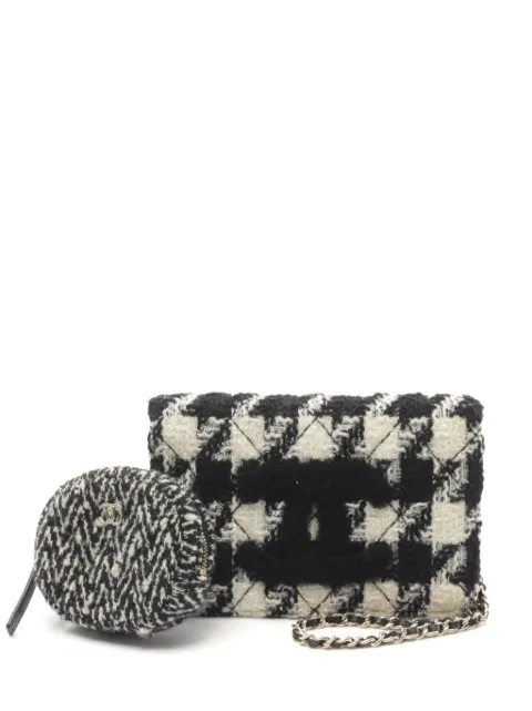CHANEL Pre-Owned 2019 houndstooth tweed shoulder bag 28723445 - 0