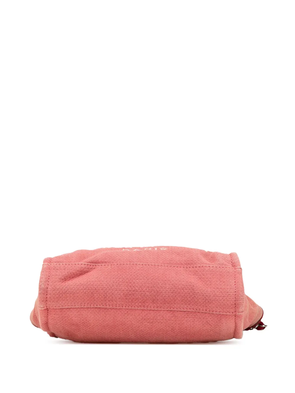 Pre-owned Chanel 2011 Mini Canvas Deauville Tote Bag In Red