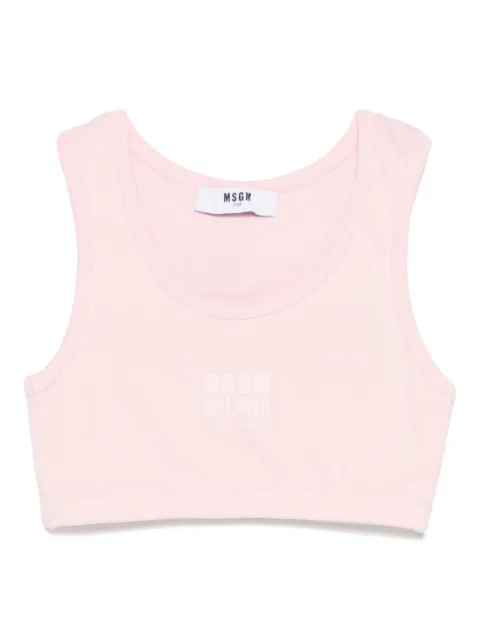 MSGM Kids logo-print top