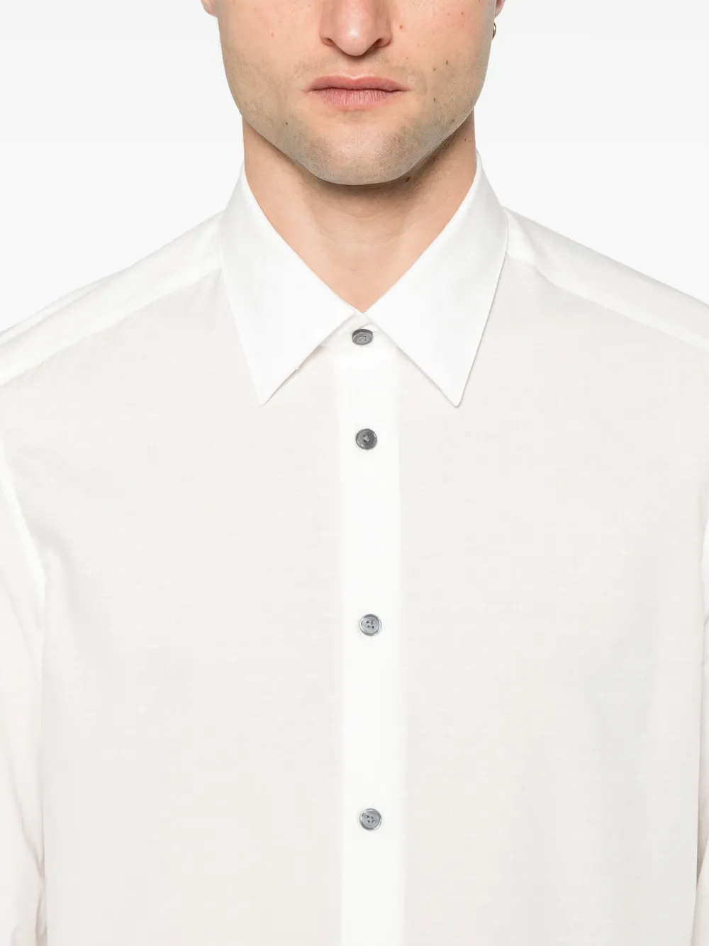 Emporio Armani Overhemd met logo jacquard Wit
