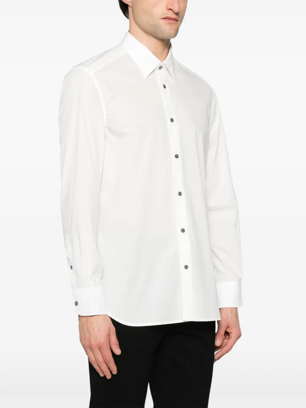 Emporio Armani Overhemd met logo jacquard Wit