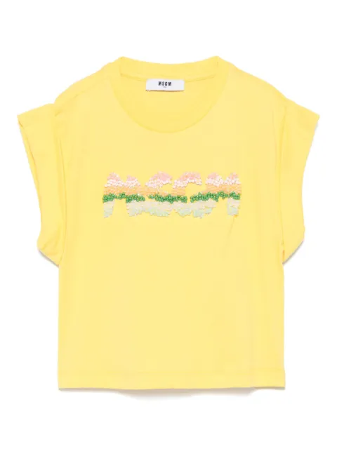 MSGM Kids beaded-logo T-shirt