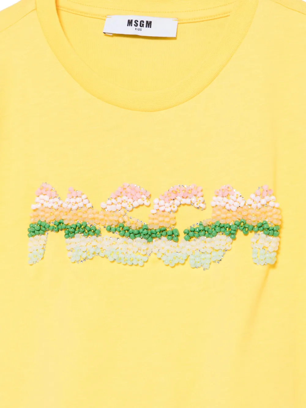 MSGM Kids T-shirt met logo Geel