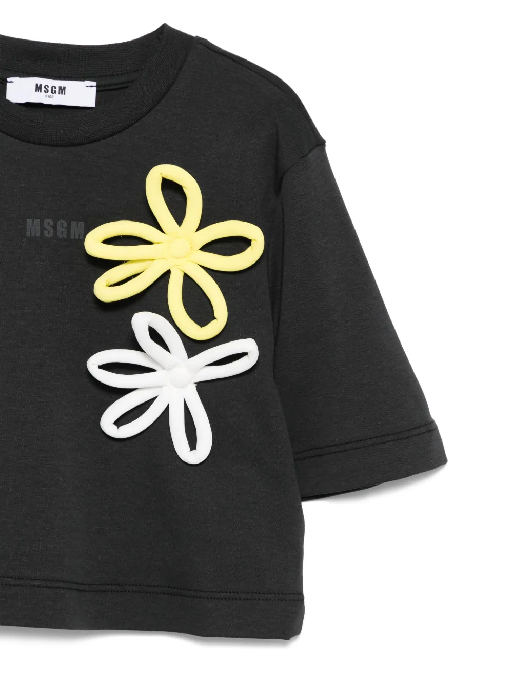 Shop Msgm Cropped T-shirt In Black