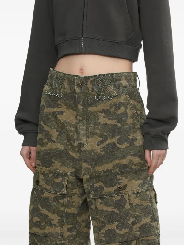【関税込み】We11done グリーン Camo Vintage ショートパンツ We11done camouflage-print Cargo Shorts | Green | FARFETCH