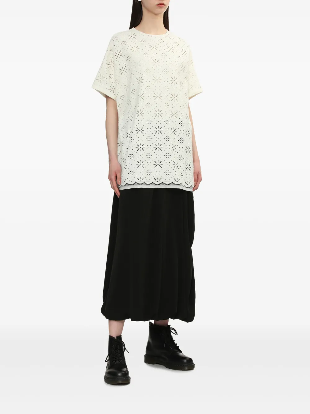 Y's perforated T-shirt - Beige