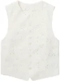 Y's embroidery vest - White