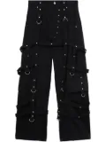 We11done strap-detail trousers - Black