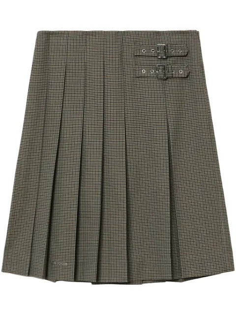 We11done check-print skirt