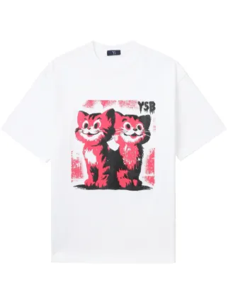 【国内買付】Y's… ワイズビー プリントTシャツ ロゴ コットン ワイズY's コットンロゴプリントTシャツ 黒青4 | DCブランド古着