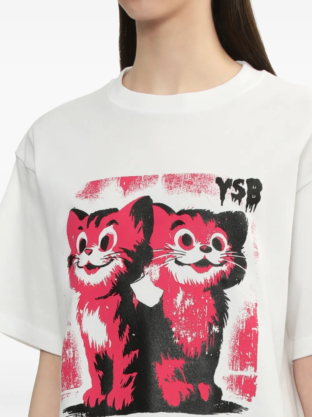 Y's T-shirt met print Wit
