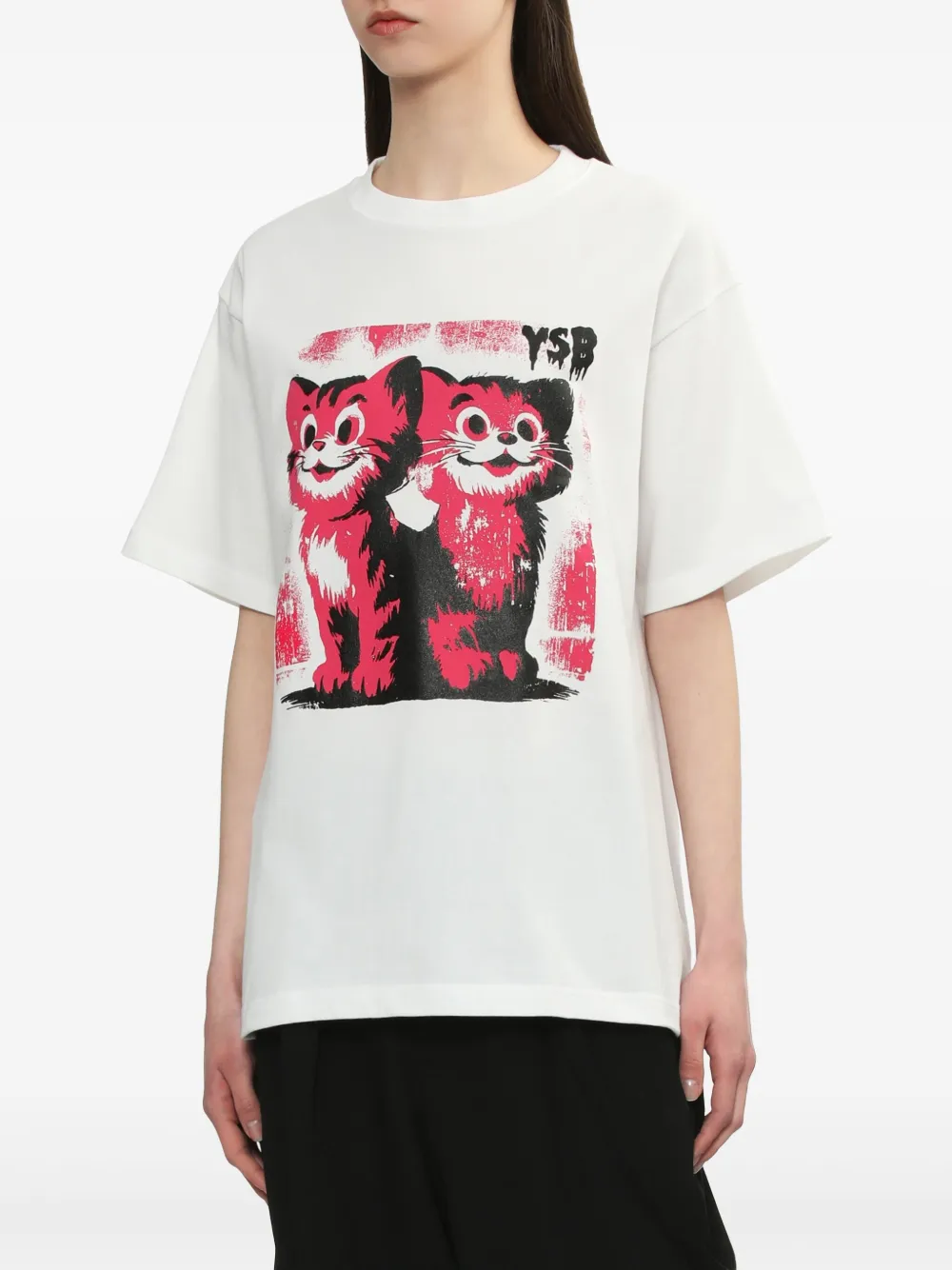 Y's T-shirt met print Wit