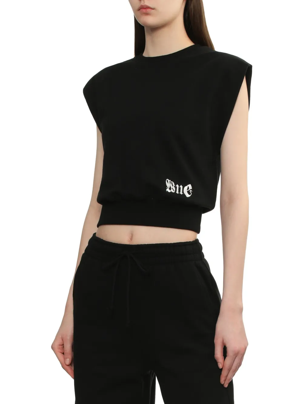 We11done Jersey top Zwart