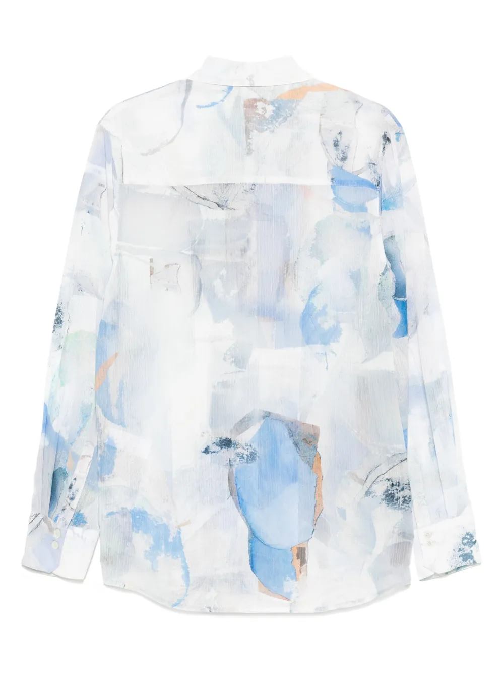 Low Classic Blouse met grafische print - Blauw